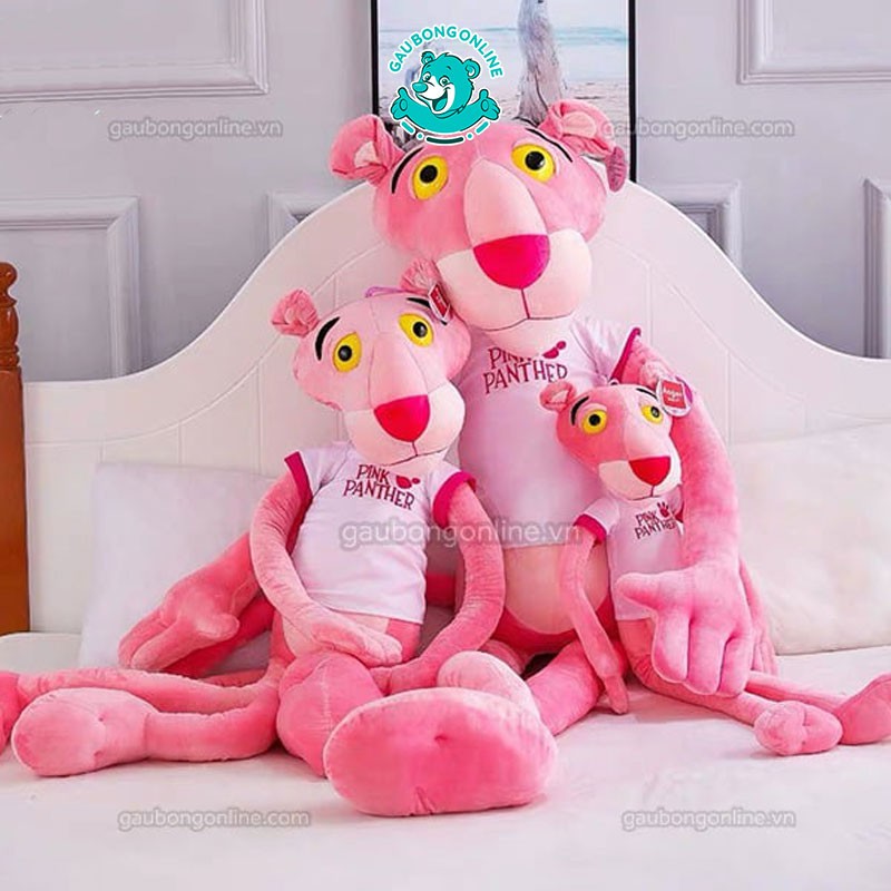 Gấu bông báo hồng Pink Panther chất nhung mịn