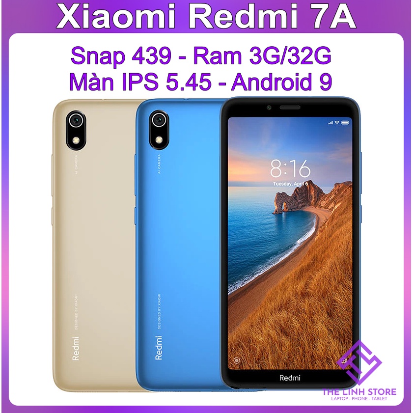 [Mã 2611DIENTU500K hoàn 7% đơn 300K] Điện thoại Xiaomi Redmi 7A có tiếng Việt - Snap 439 màn 5.45 Pin tốt