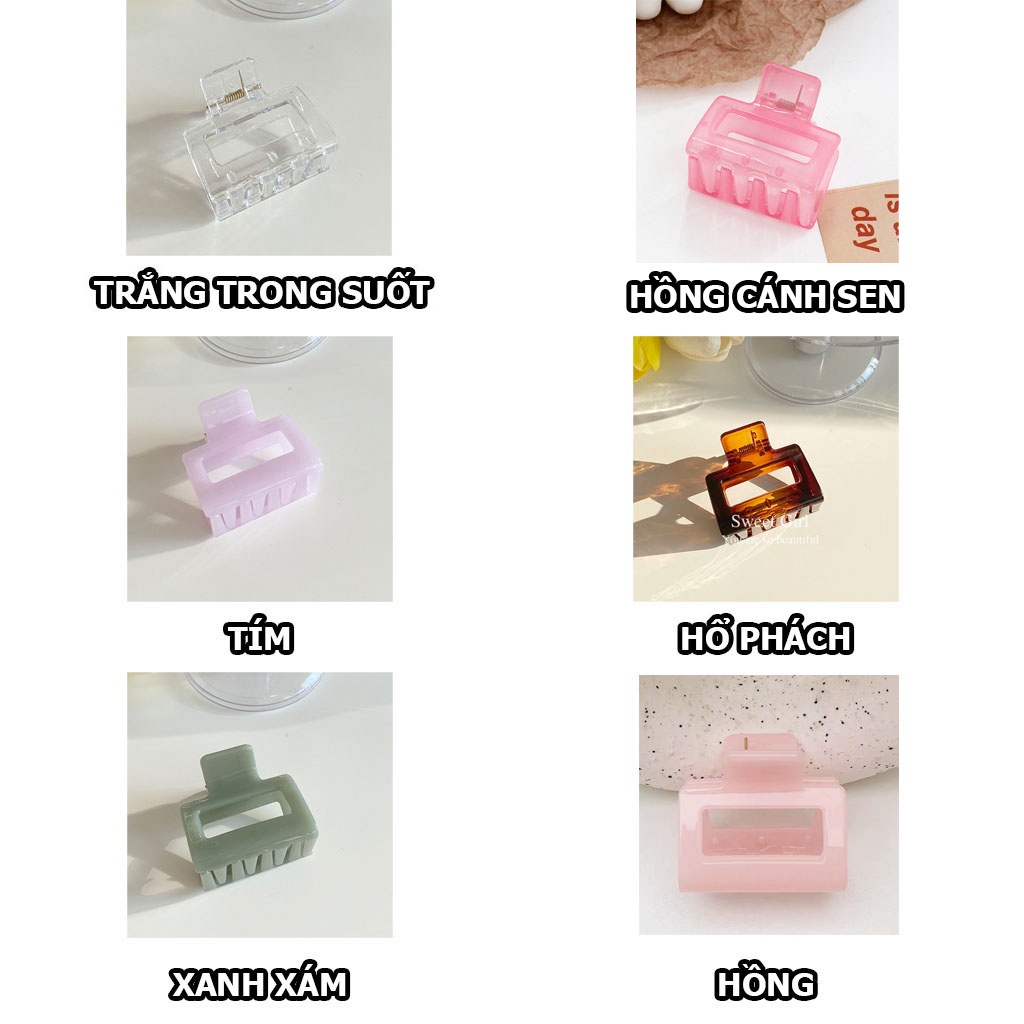 Kẹp tóc vuông mini nhiều màu KT30