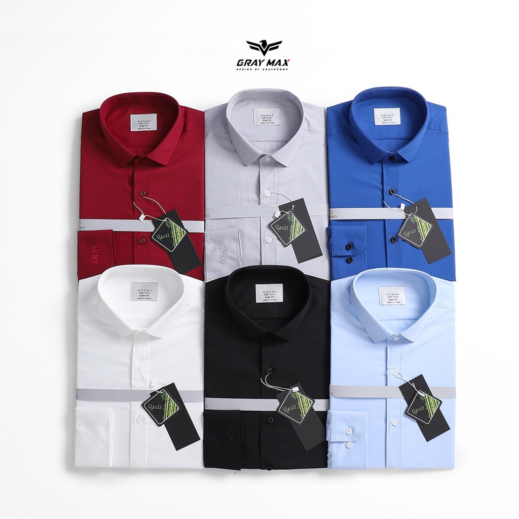 Áo sơ mi nam dài tay chất đẹp, vải bambo nano cao cấp công sở lịch lãm , kháng khuẩn, chống nhăn, khử mùi - Grayhomme