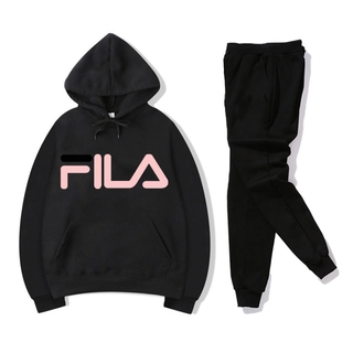 Bộ Đồ Thể Thao Áo Hoodie Phối Quần Dài In Chữ FILA Thời Trang 2020 Cho Bạn Gái