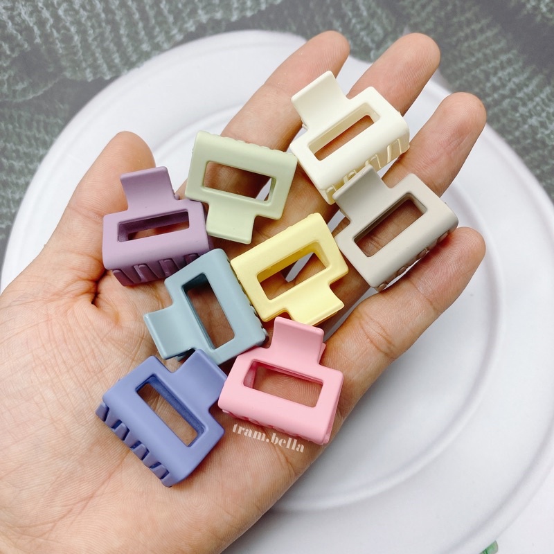 Kẹp tóc chữ nhật mini màu pastel kẹp kiểu dễ thương