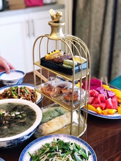 Lồng chim sắt trang trí để đồ đa năng