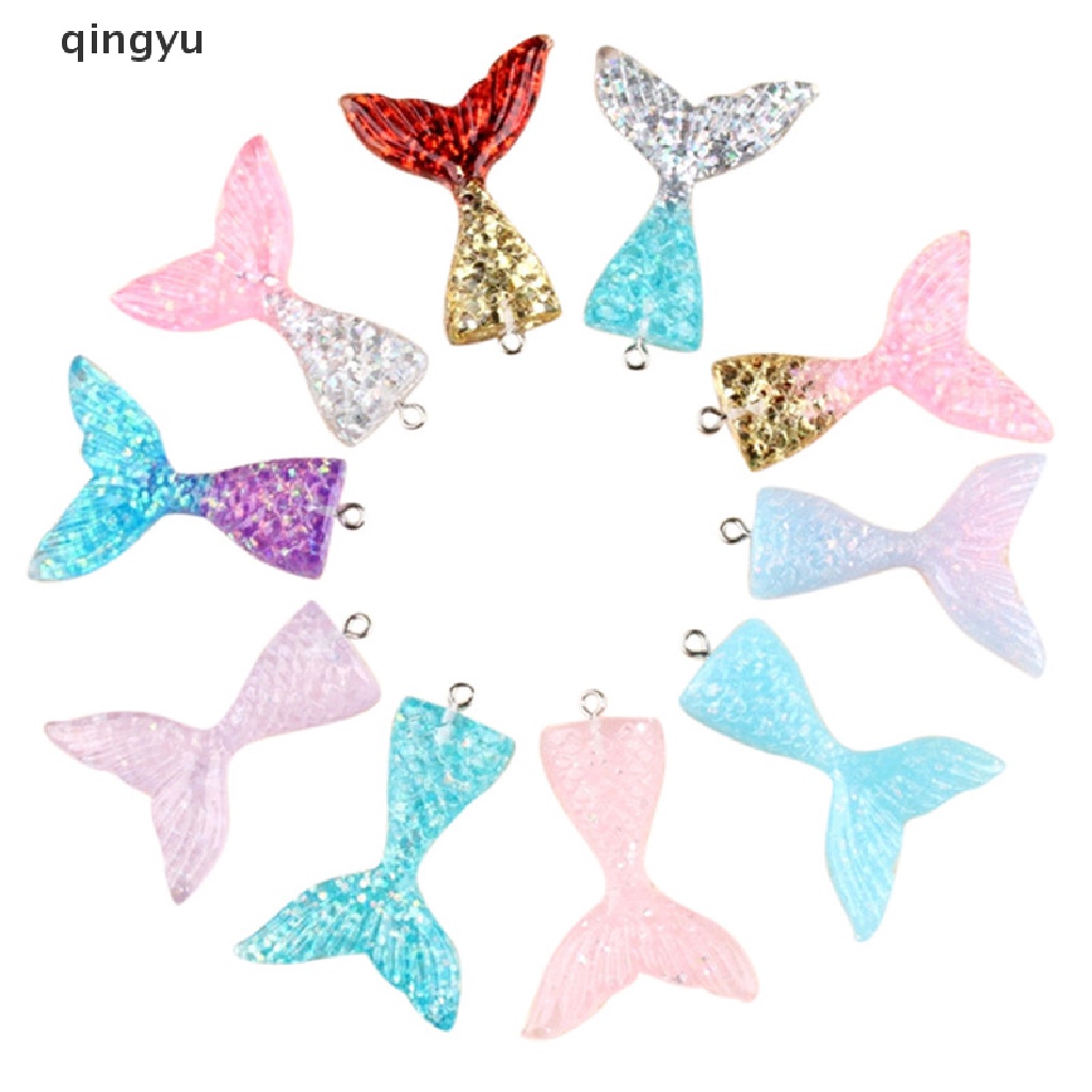 Set 10 Phụ Kiện Làm Trang Sức Hình Đuôi Cá Lấp Lánh DIY