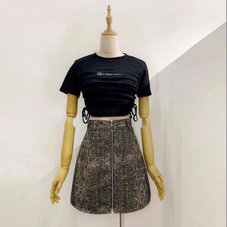 Áo thun kiểu dây rút tay lỡ in chữ form 45 kg trở lại