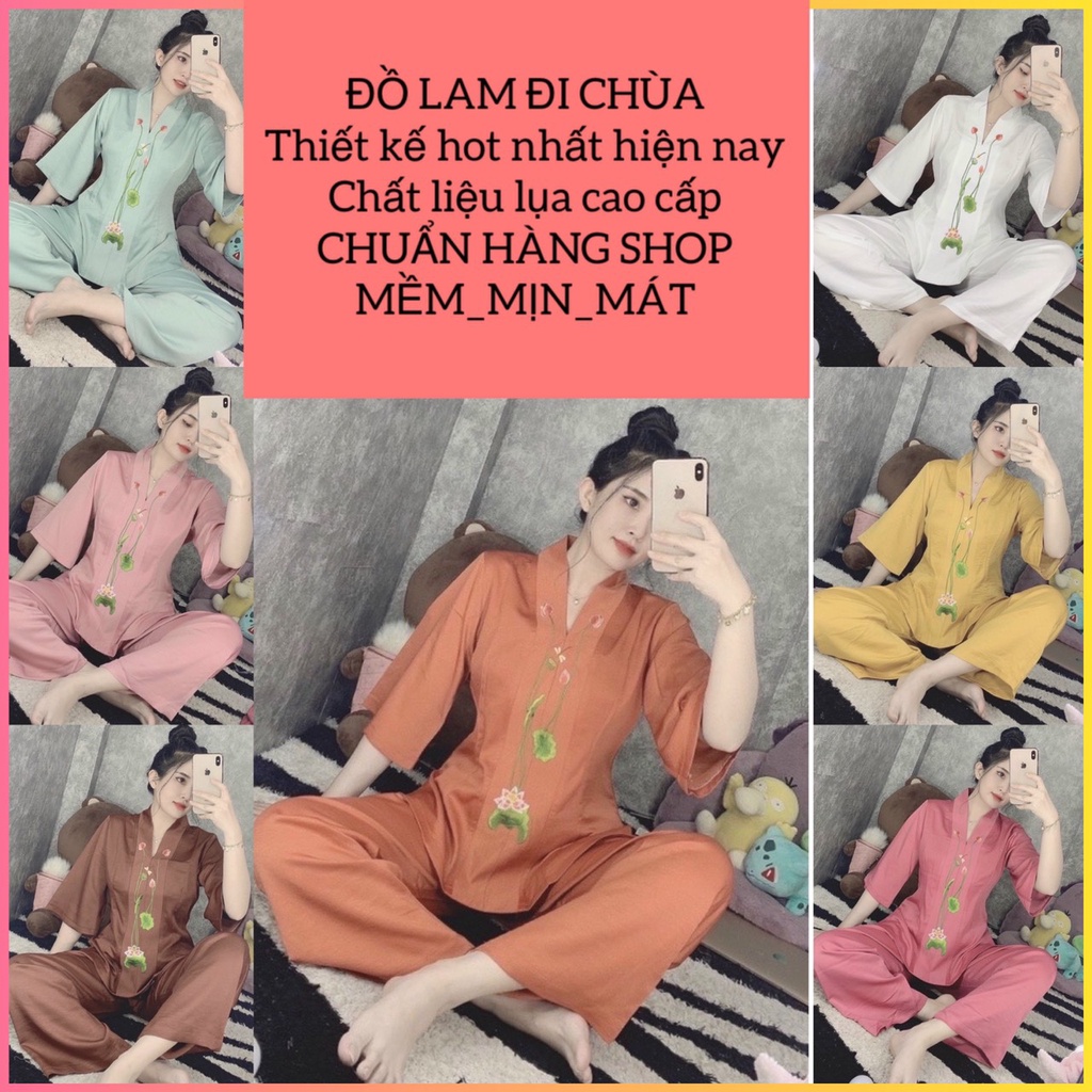 đồ lam đi chùa thiết kế hot nhất hiện nay, kín đáo thanh lịch sang trọng size dưới 60kg, giá tận xưởng freeship