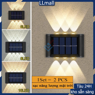 Đèn năng lượng mặt trời, chống thấm nước năng lượng mặt trời đèn led, ngoài trời ánh sáng mặt trời đèn 6 bóng 8 bóng 10 bóng, sân vườn phố phong cảnh ban công trang trí năng lượng mặt trời đèn tường ngoài trời