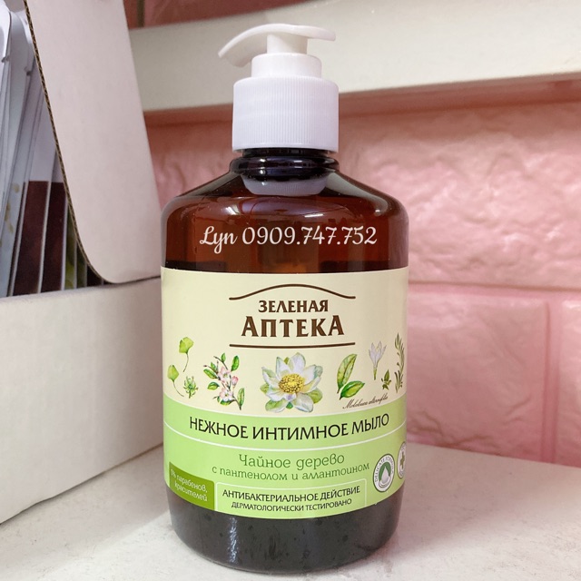 [CÓ SẴN - Trà Xanh 370ml] Dung dịch Vệ Sinh Phụ Nữ Anteka Nga Dạng Gel DDVSPN Nút Nhấn Xách Tay Nga Green Tea Fullsize