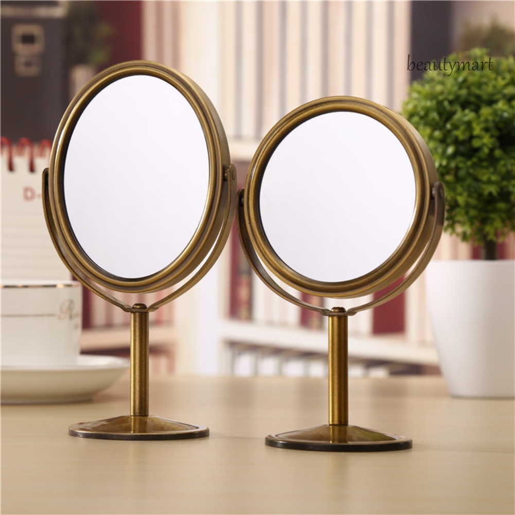 [Hàng mới về] Gương trang điểm 2 mặt phóng đại 1:2 hình oval có chân đỡ tiện lợi