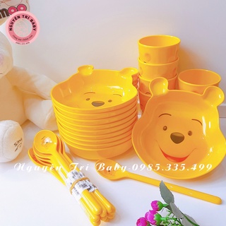 Bát, thìa ăn dặm, cốc hình gấu Pooh Thái Lan cho bé