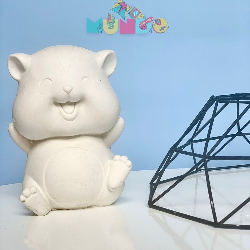 Tượng tô màu (có màu cọ) cao cấp chọn mẫu SIZE XL CHUỘT HAMSTER BÉO, tượng thạch cao MUNDO