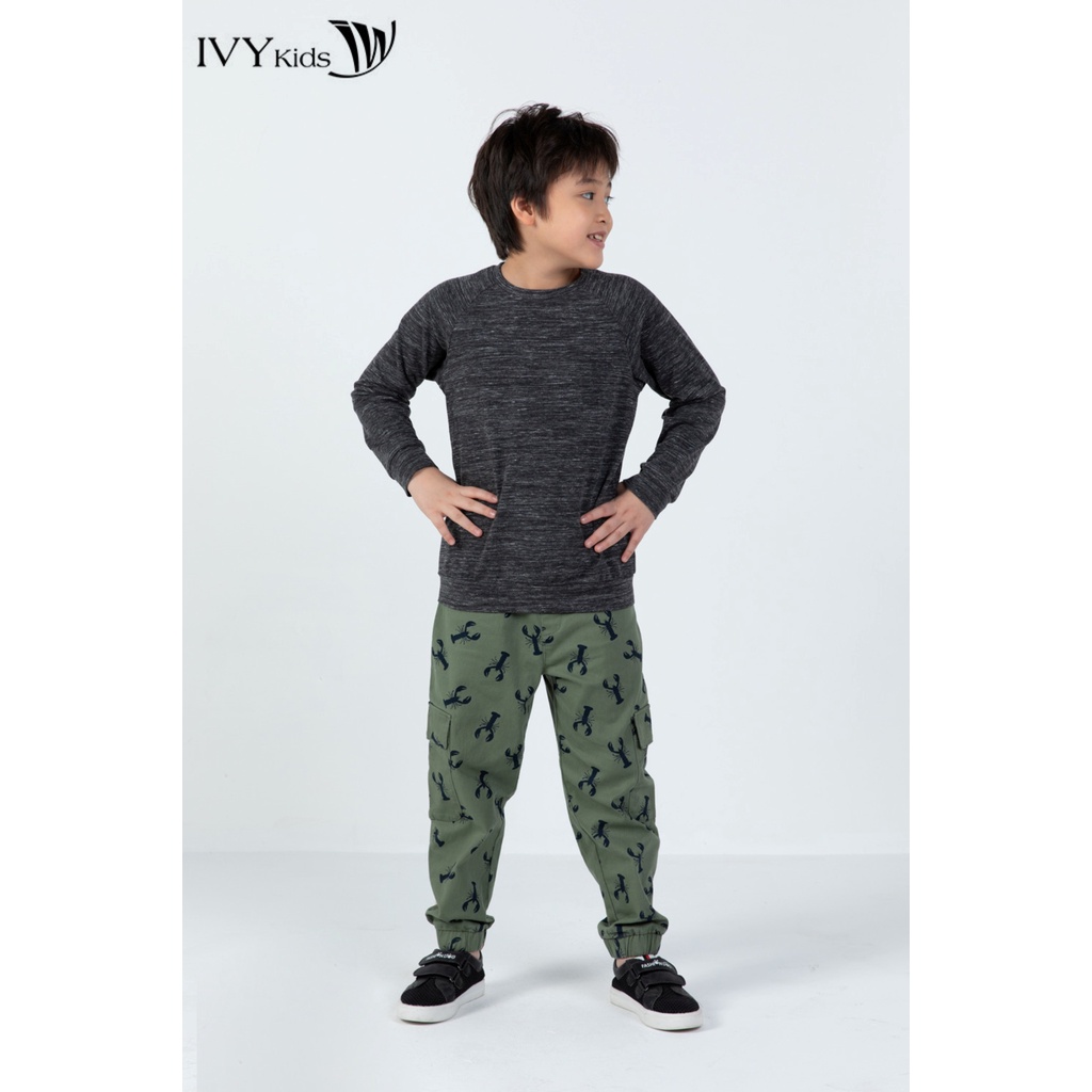 Áo thun tay dài bé trai IVY moda MS 58K1382