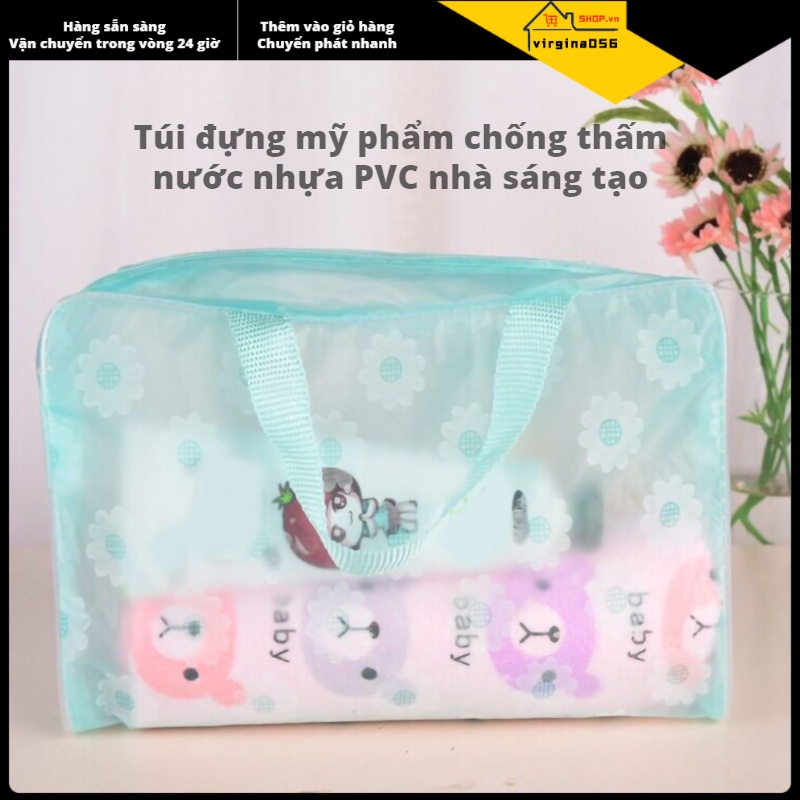 Hàng Hot Túi trang điểm du lịch PVC chống thấm mỹ phẩm Túi đựng đồ vệ sinh cho phòng tắm ngoài trời Hàng giao ngayVirgina056