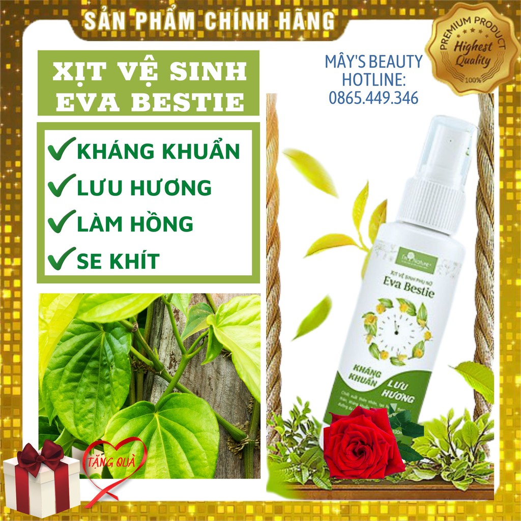 Xịt Vệ Sinh Phụ Nữ 💚FREESHIP💚 Xịt Eva Bestie Khử Mùi Vùng Kín Lưu Hương Quyến Rũ, Thành Phần Tự Nhiên 100ml | BigBuy360 - bigbuy360.vn