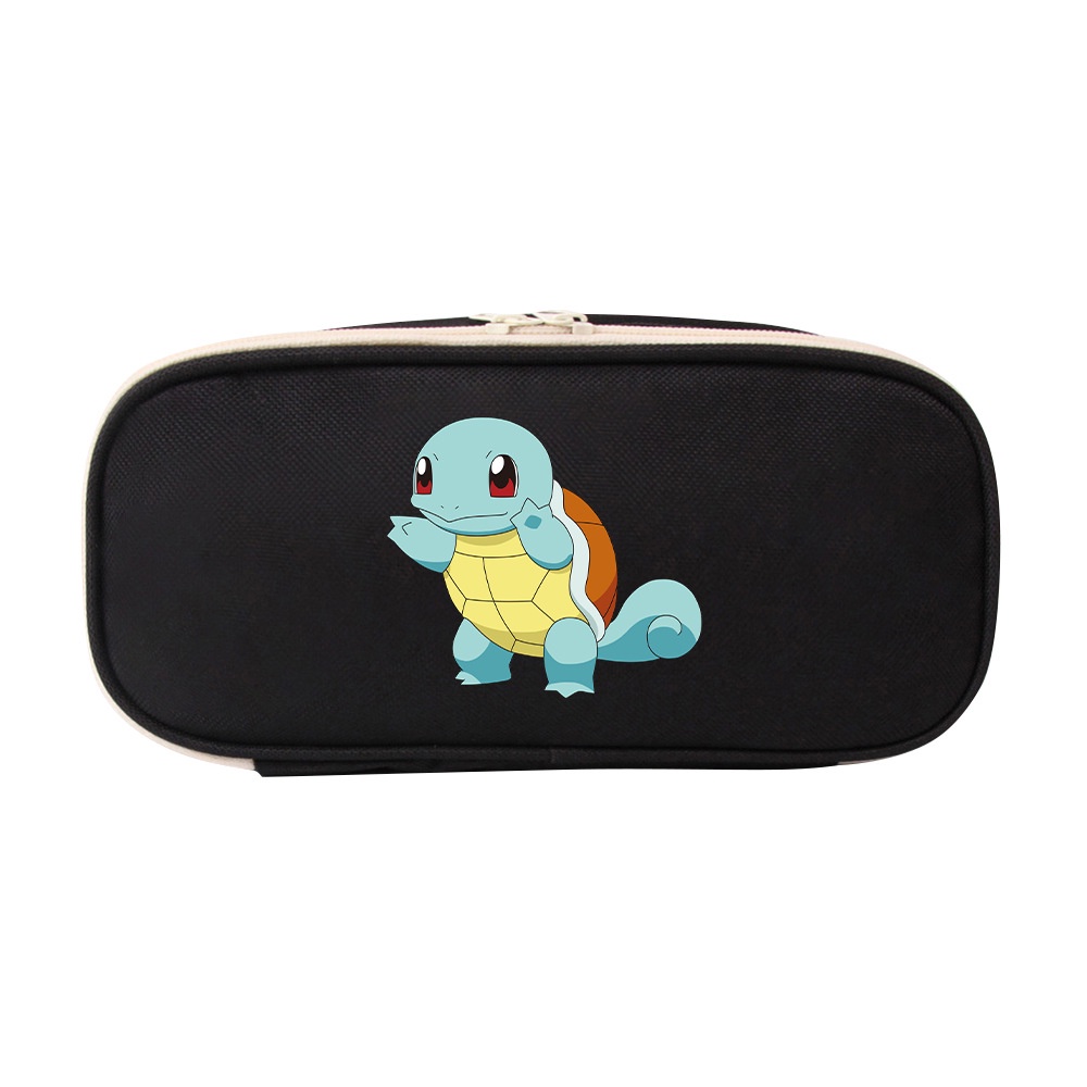 Bóp Viết Vải Canvas Đa Năng In Hình Hoạt Họa Pokemon Pikachu Squirtle Cho Bé