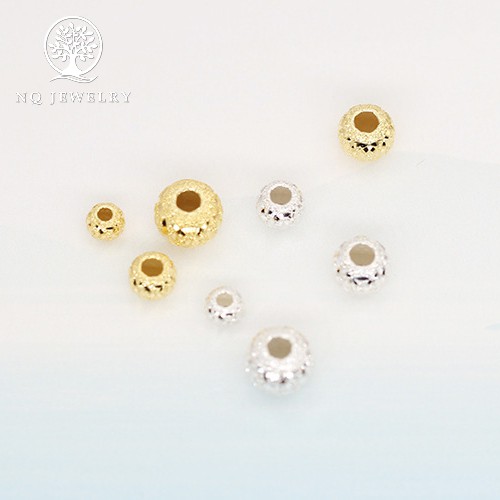 Charm bi bạc xỏ ngang có họa tiết - NQ Jewelry