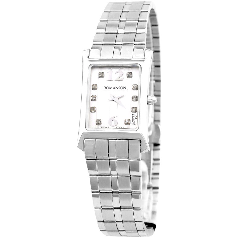 Đồng hồ nữ Romanson Watch EM5164LWWH mặt nhỏ đính đá kính Sapphire chống xước, dây thép cao cấp chính hãng