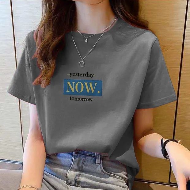 Korean version of loose fashion print trend short-sleeved T-shirt woman