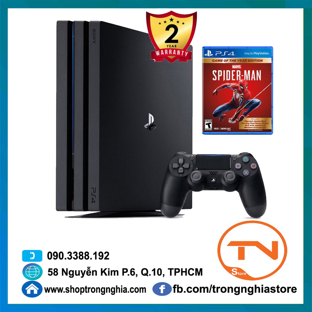 Máy PS4 Pro 7218B 1TB Sony [Bảo Hành 2 Năm]+ Đĩa Game Spider Man Game Of The Year EDITION