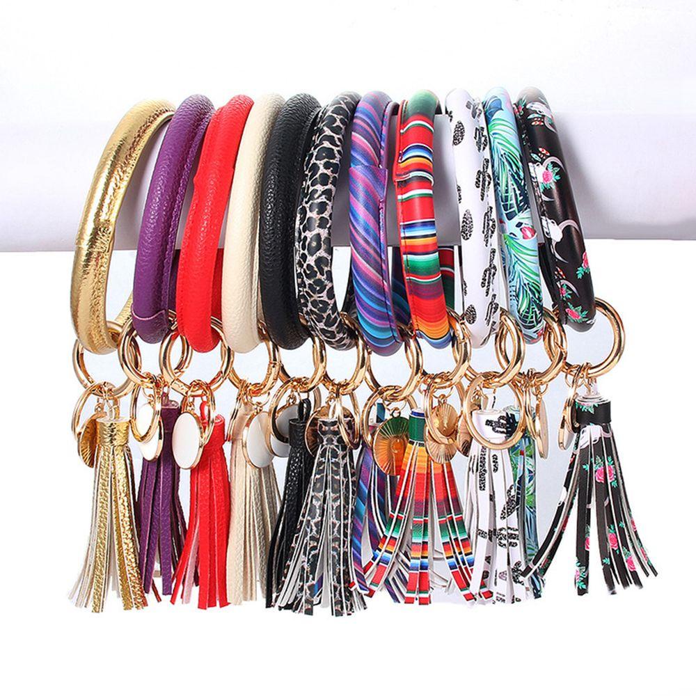 Vòng Đeo Tay Da PU Màu Cầu Vồng Phong Cách Boho