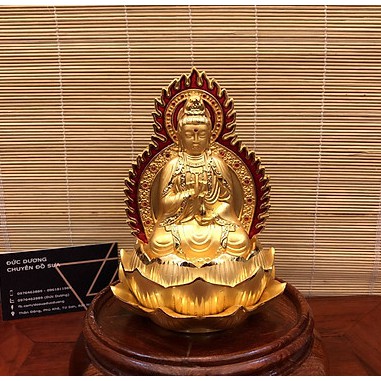 Tượng Phật Hai Mặt Quan Thế Âm Bồ Tát Mạ Vàng Đài Loan Xịn Cực Mới Lạ