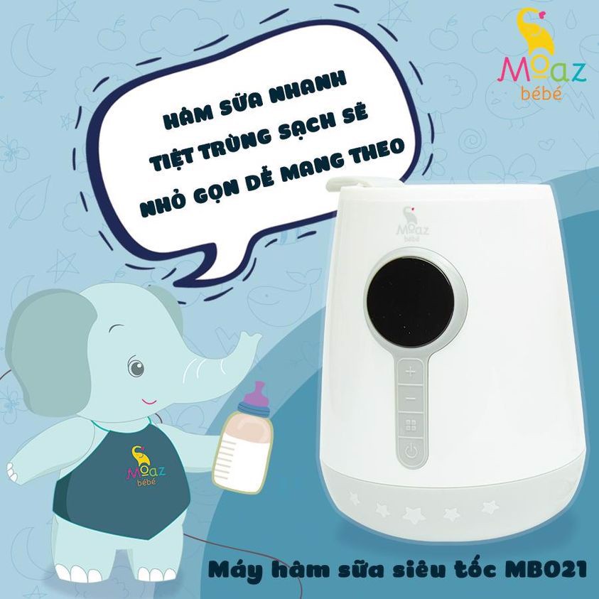 Máy hâm sữa siêu tốc cho bé Moaz BéBé MB-021, máy ủ bình sữa thông minh - Monnie Kids