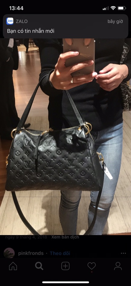 Túi 2 quai super da mềm màu đen size 33cm