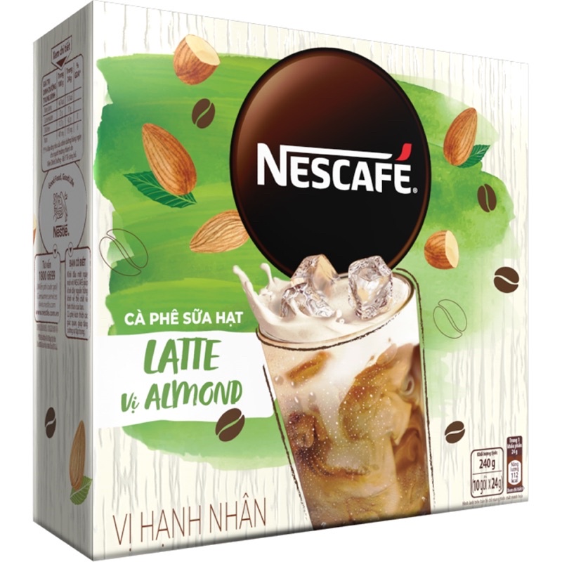 Cà Phê Hòa Tan Nescafe Latte Hạnh Nhân 10x24g