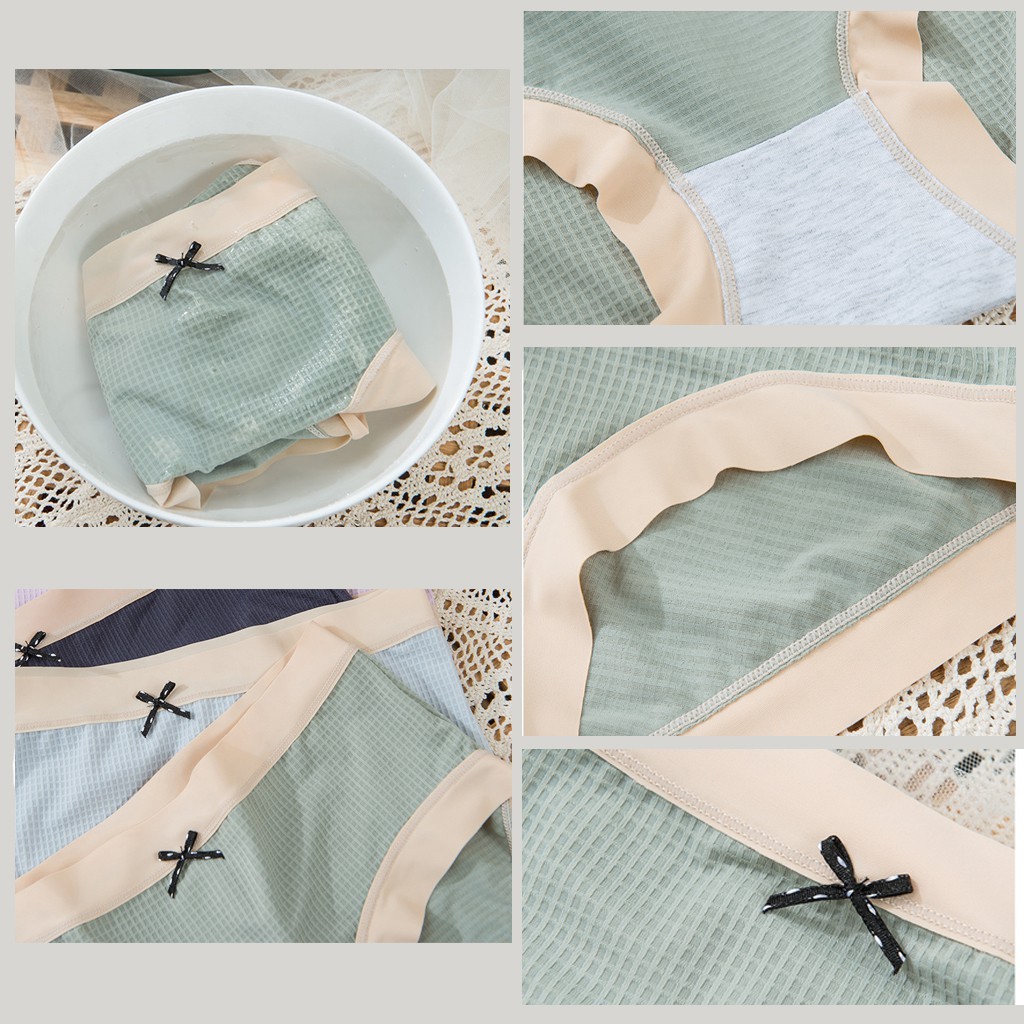 Quần lót nữ Wexuu Design, Quần lót Cotton mặt lưới cao cấp phối màu viền chất liệu co dãn QC09