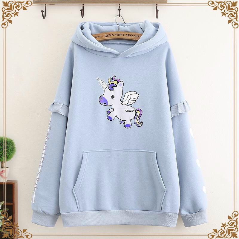 Áo khoác, áo hoodie unisex nam nữ nỉ ngoại unicorn sừng cute năng động thời trang học đường