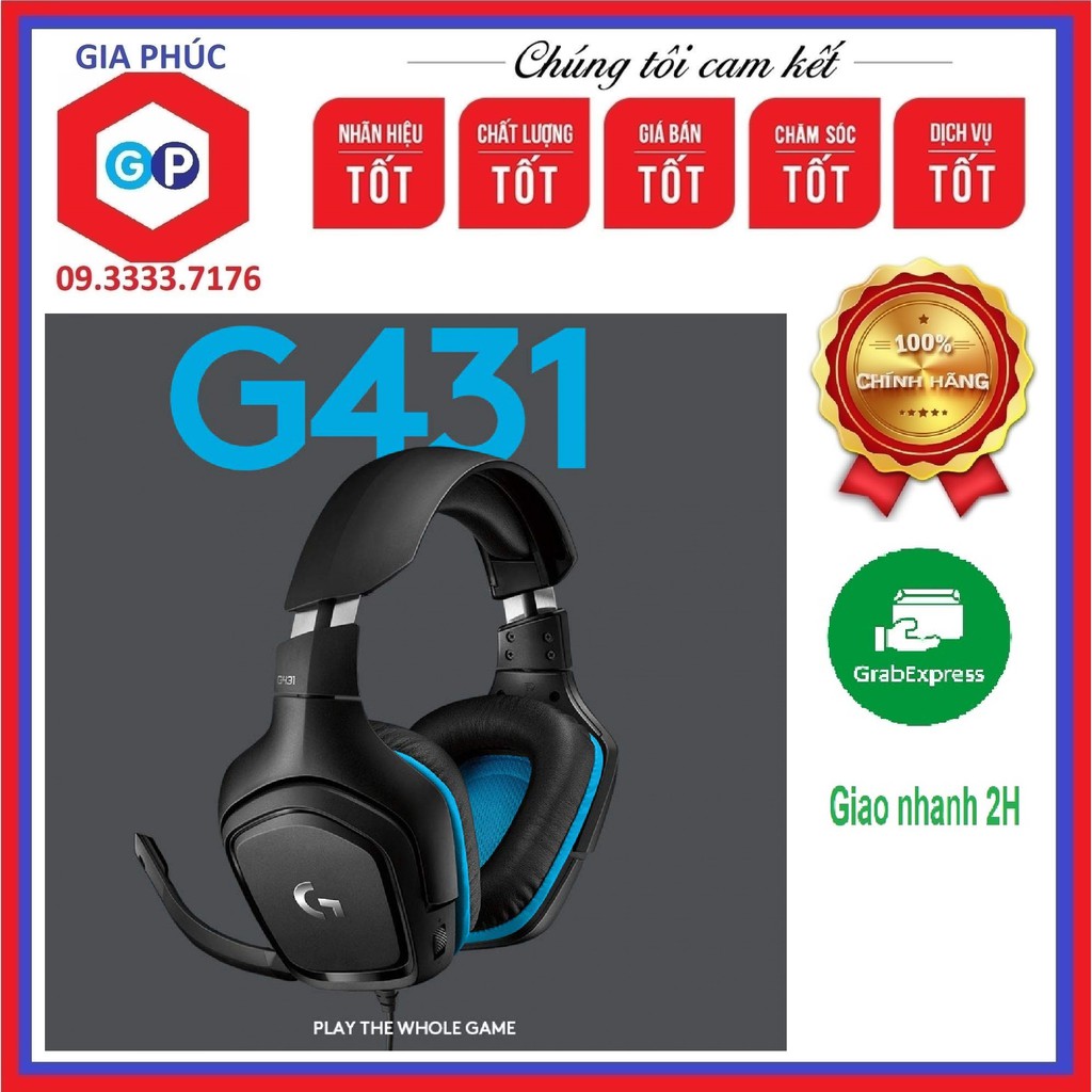 Tai nghe Logitech G431 Gaming Âm Thanh Vòm 7.1 - Hàng chính hãng