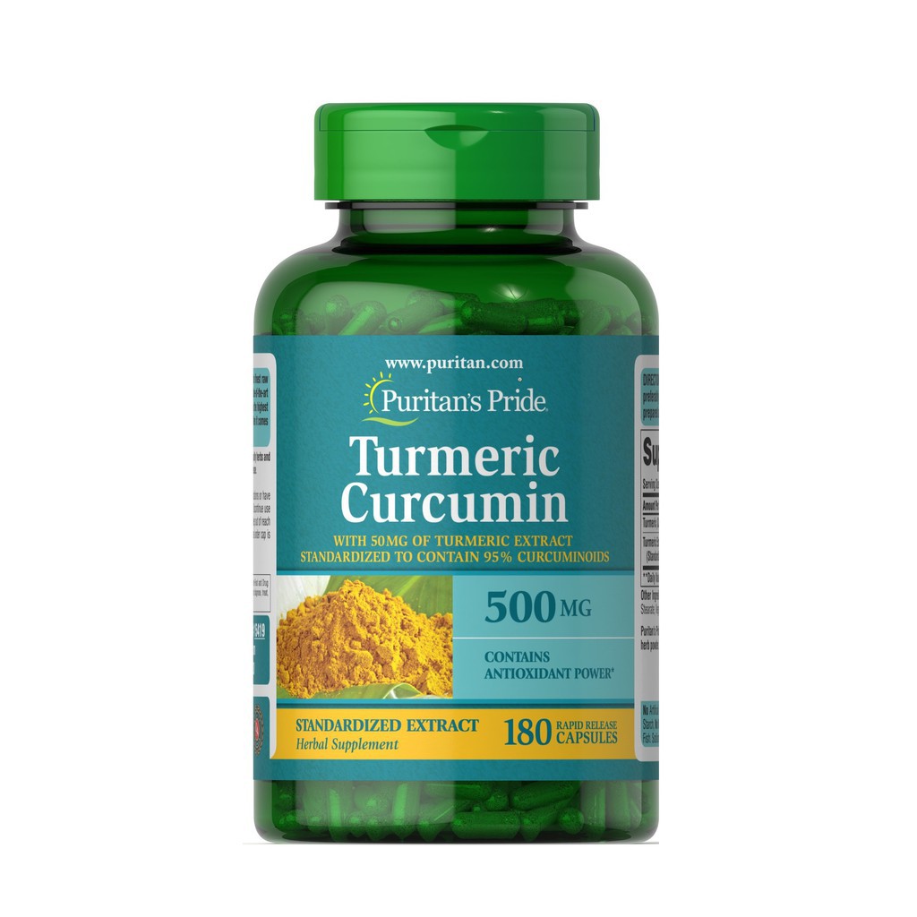 Tinh bột Nghệ Turmeric Curcumin Puritan Pride 500mg 180 viên Mỹ