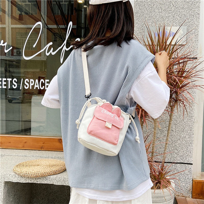 IELGY Túi Xách Dây Rút Phong Cách Hàn Quốc Thời Trang Cho Nữ