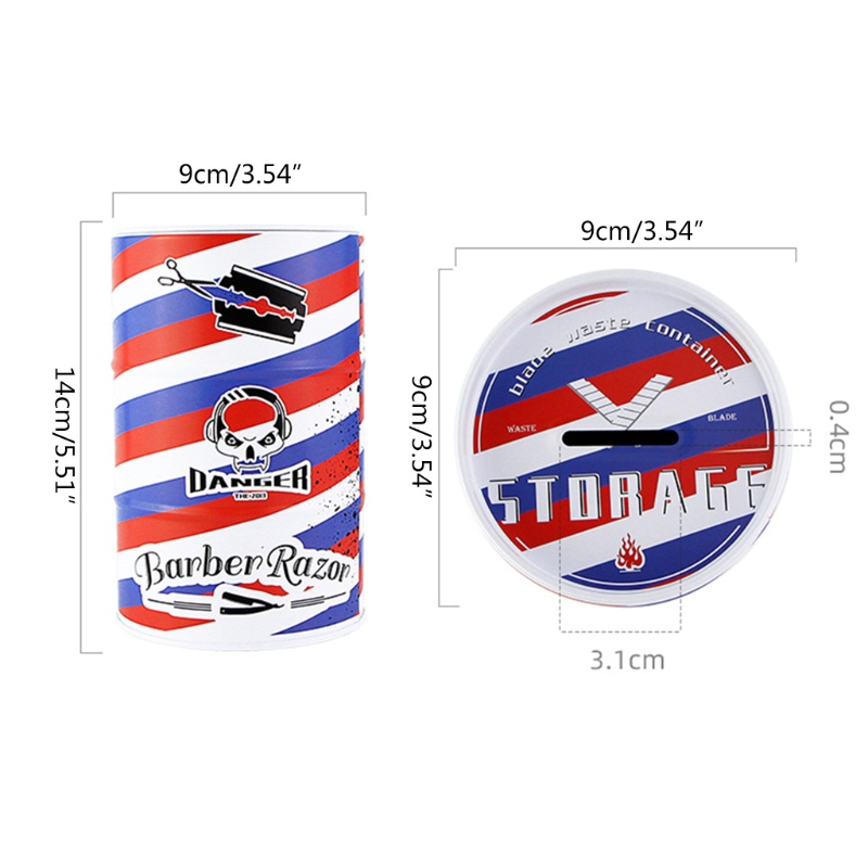 Youyo Hộp Sắt Tái Chế Lưỡi Dao Cạo Râu Có Thể Tái Chế Cho Salon Tóc Tái Chế