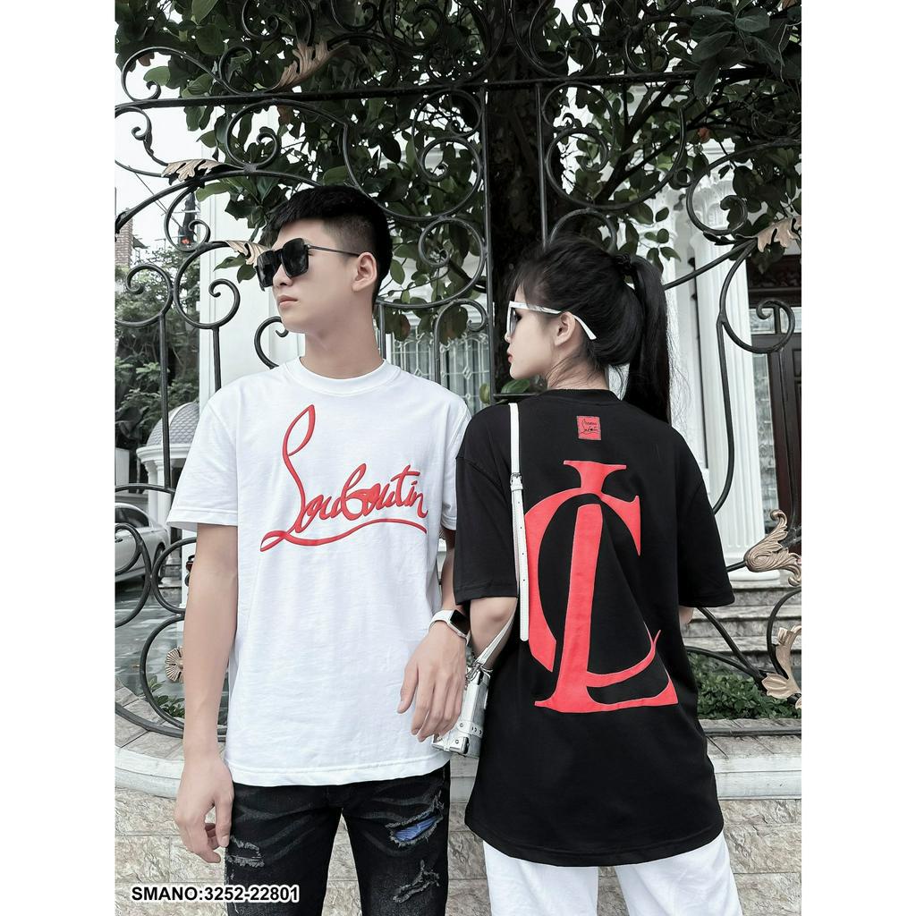 Áo Phông LC Trơn ❤ Áo Thun Tay Lỡ Logo In Chìm Chất Cotton Dày Dặn