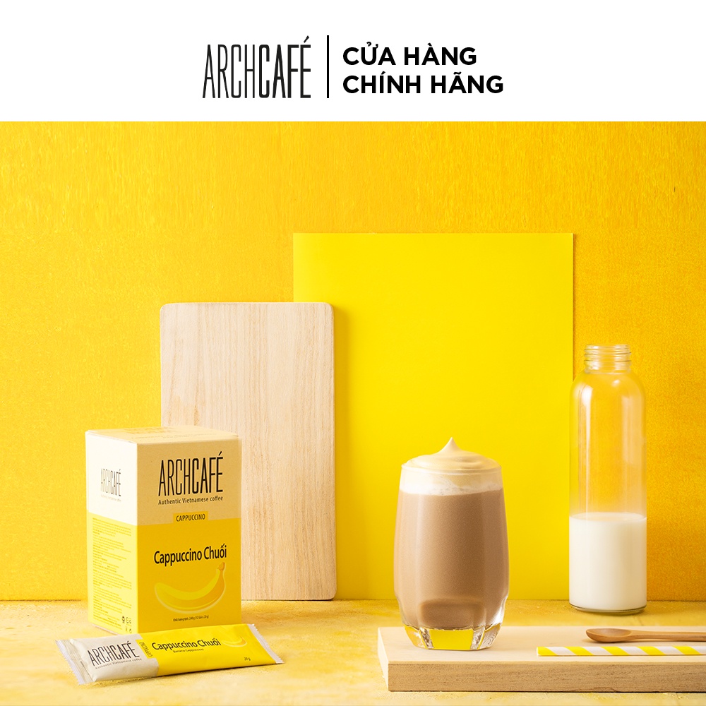 Cà phê hòa tan vị Cappuccino Chuối Archcafé (hộp 12 gói x 20g)