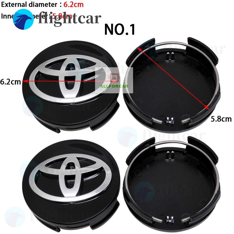Set 4 Nắp Đậy Trục Bánh Xe 57mm 58mm 62mm 63mm Cho Toyota Avanza Innova Revo Estimate Corolla Camry Yaris Altis Vios