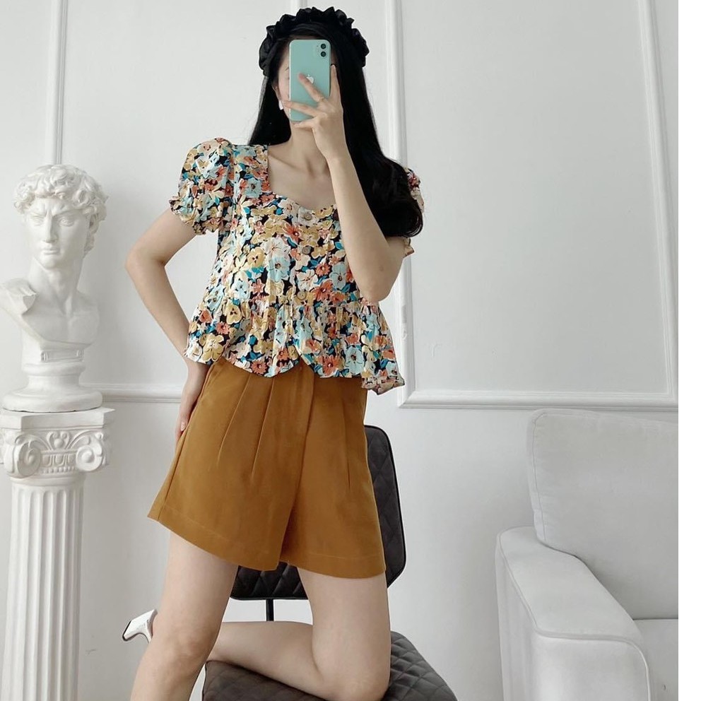 Set đồ nữ cá tính, set quần sóc áo quây đi chơi sang chảnh mùa hè đẹp 8A00037 | BigBuy360 - bigbuy360.vn