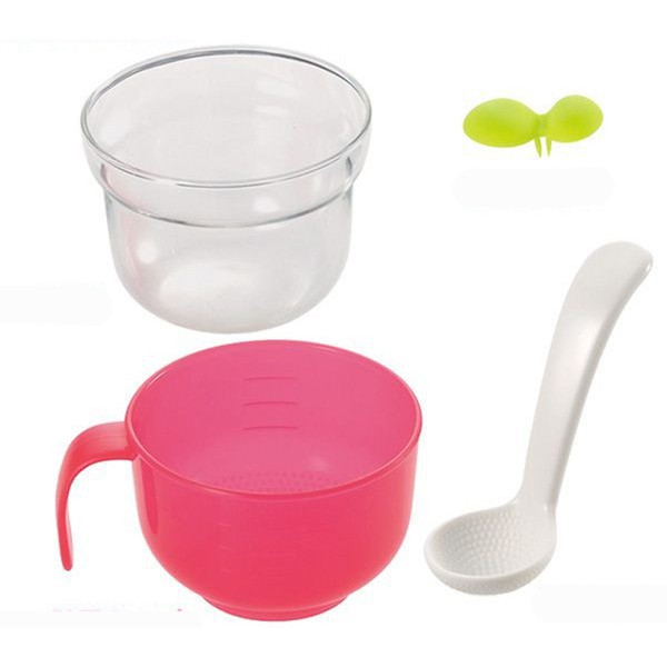 Cốc nấu cháo/cơm nát trong nồi cơm điện (hồng) Richell RC41850 V511