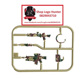 Lego Army Phụ kiện Lính vỉ trang bị màu camo xanh v3