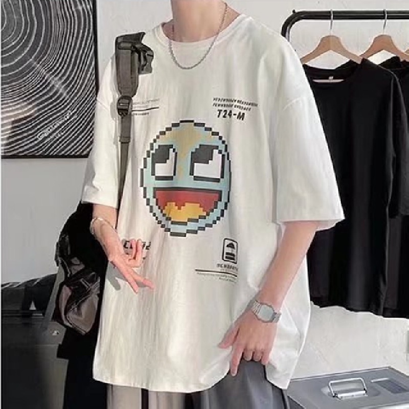 Áo Thun Tay Ngắn Dáng Rộng In Chữ Thoải Mái Thời Trang Mùa Hè Phong Cách Hàn Quốc Cho Nam Và Nữ