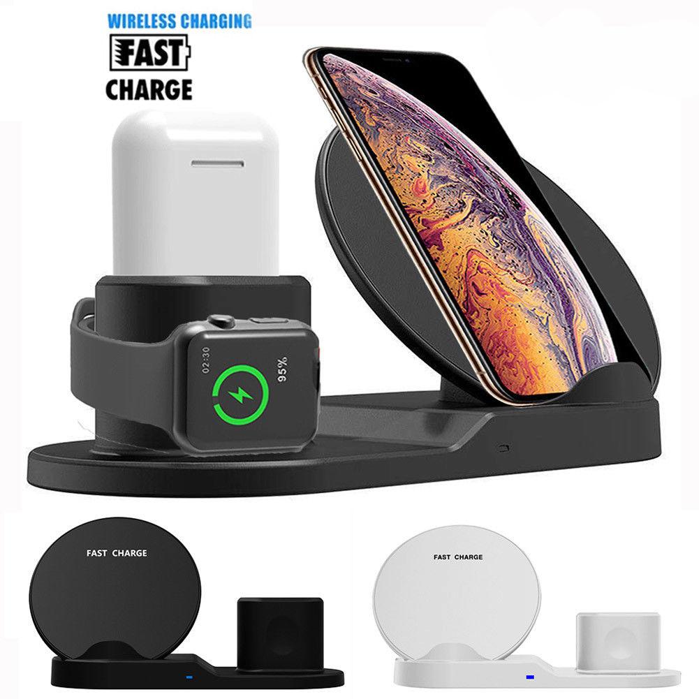 Đế sạc nhanh không dây 3in1 10W Qi cho Apple Watch Airpods iPhone X Xs