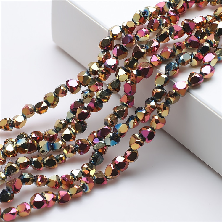 Set 80 Hạt Thủy Tinh Hình Trái Tim 8mm Nhiều Màu Dùng Làm Trang Sức Thủ Công