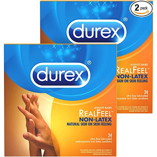 Bao Cao Su DUREX REAL FEEL 24 cái Siêu mỏng Cảm Giác Thật [che tên sản phẩm]