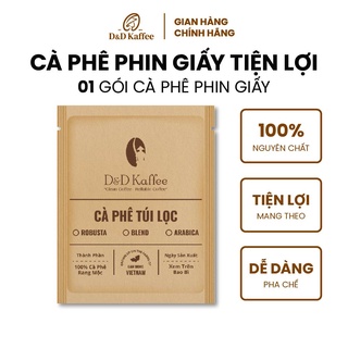 Cà Phê Phin Giấy Nguyên Chất Rang Mộc D&D Kaffee - Tiện lợi đi du lịch - 12gr/Túi