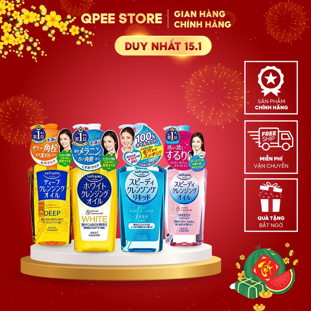 ✅[CHÍNH HÃNG] Dầu tẩy trang Kose Softymo Cleansing Nhật Bản - QPEE STORE