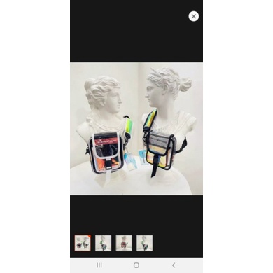 Túi đeo chéo bóng kiếng và trong suốt thời trang dành cho nam và nữ đen. trắng. TA021