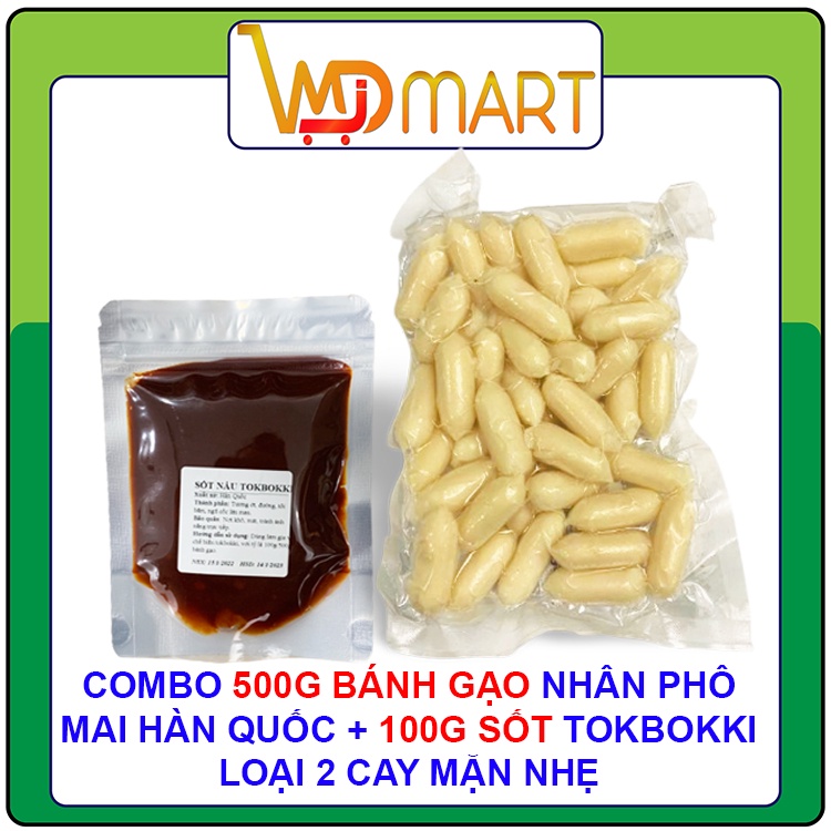 Combo 500g bánh gạo nhân phô mai gói trắng + 100g sốt nấu tokbokki