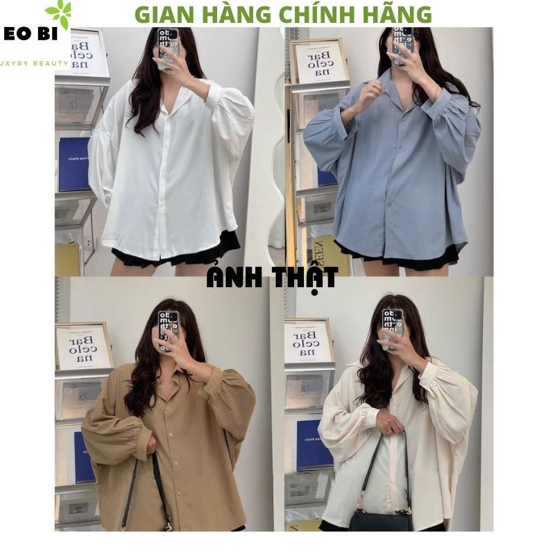 Áo sơ mi hàn quốc tay bồng tiểu thư bánh bèo dễ thương ,form rộng ulzzang -EOBI