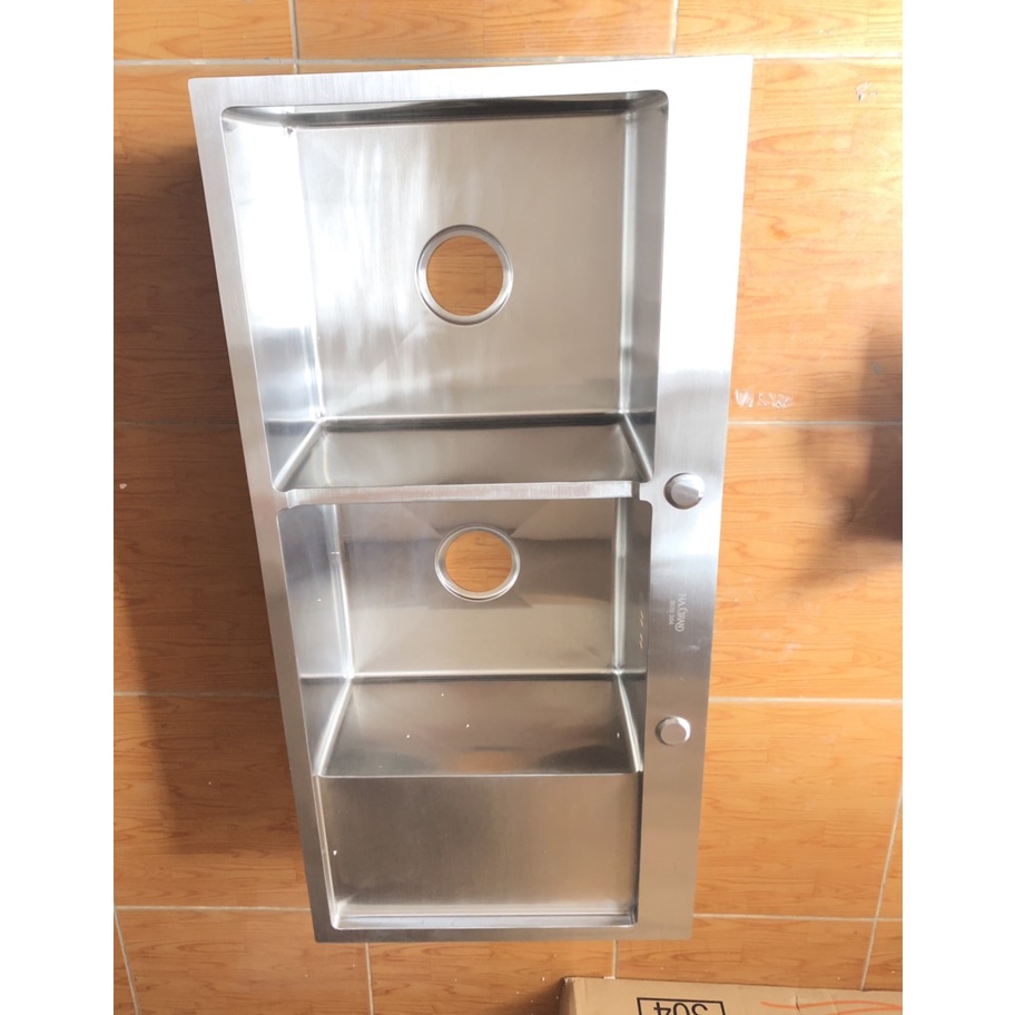 [Chậu Đúc] Combo Chậu Rửa Chén Bát INOX SUS 304 N1 10048 NA.GRAND và Xả và Rổ và Vòi chén nóng lạnh và Bình rửa chén